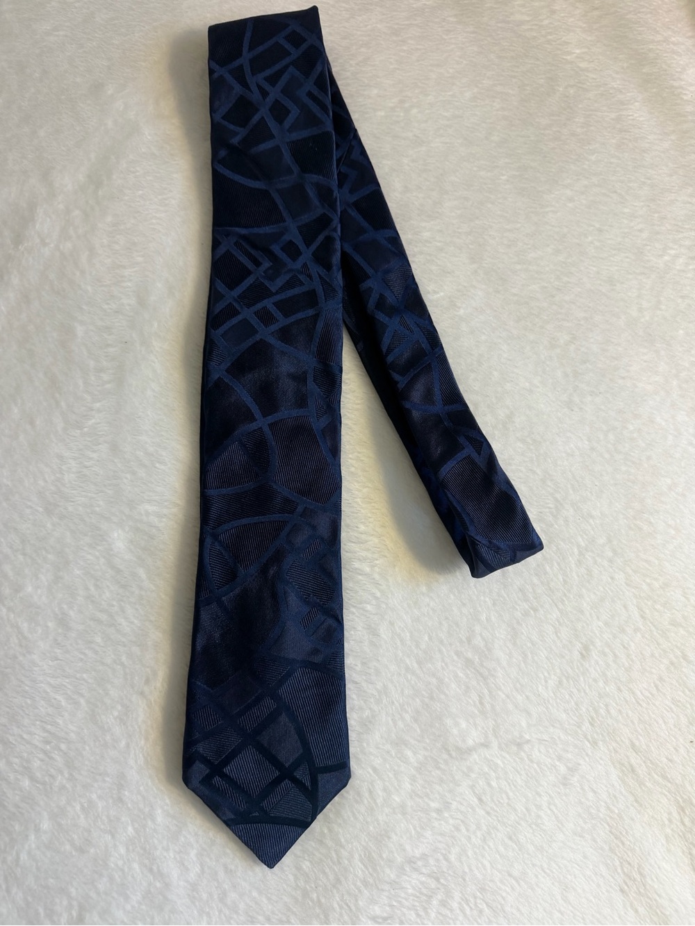 Ted Baker London Navy Tonal Geometric Silk Tie